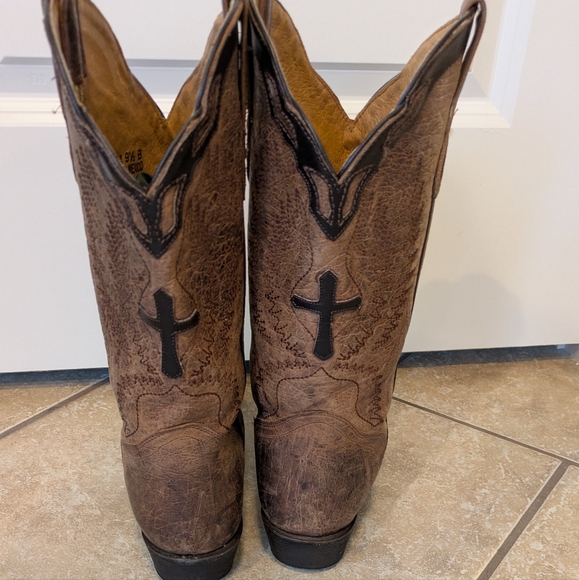 J.B. Dillon Brown Western Heeled Boots - Picture 6 of 7